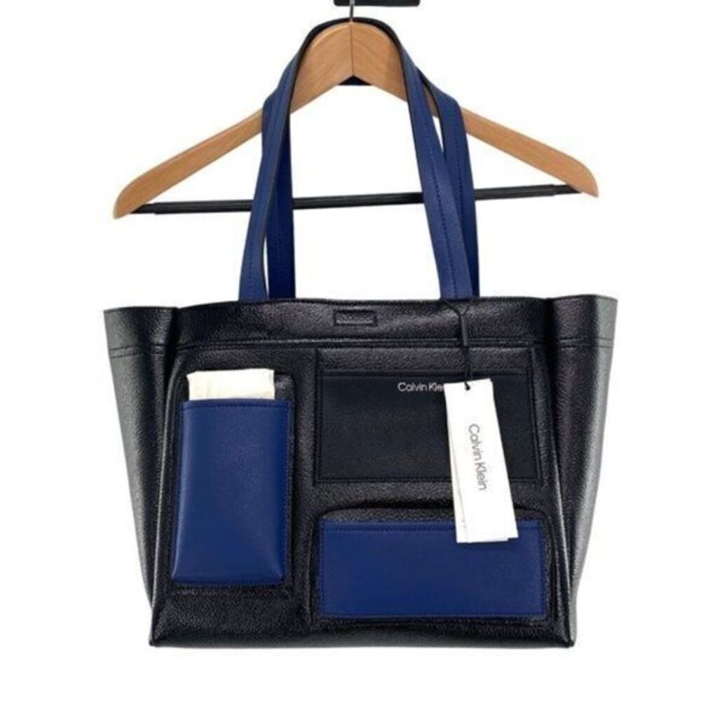 Calvin Klein Ember Organizational Reversible Tote Bag Blue Black